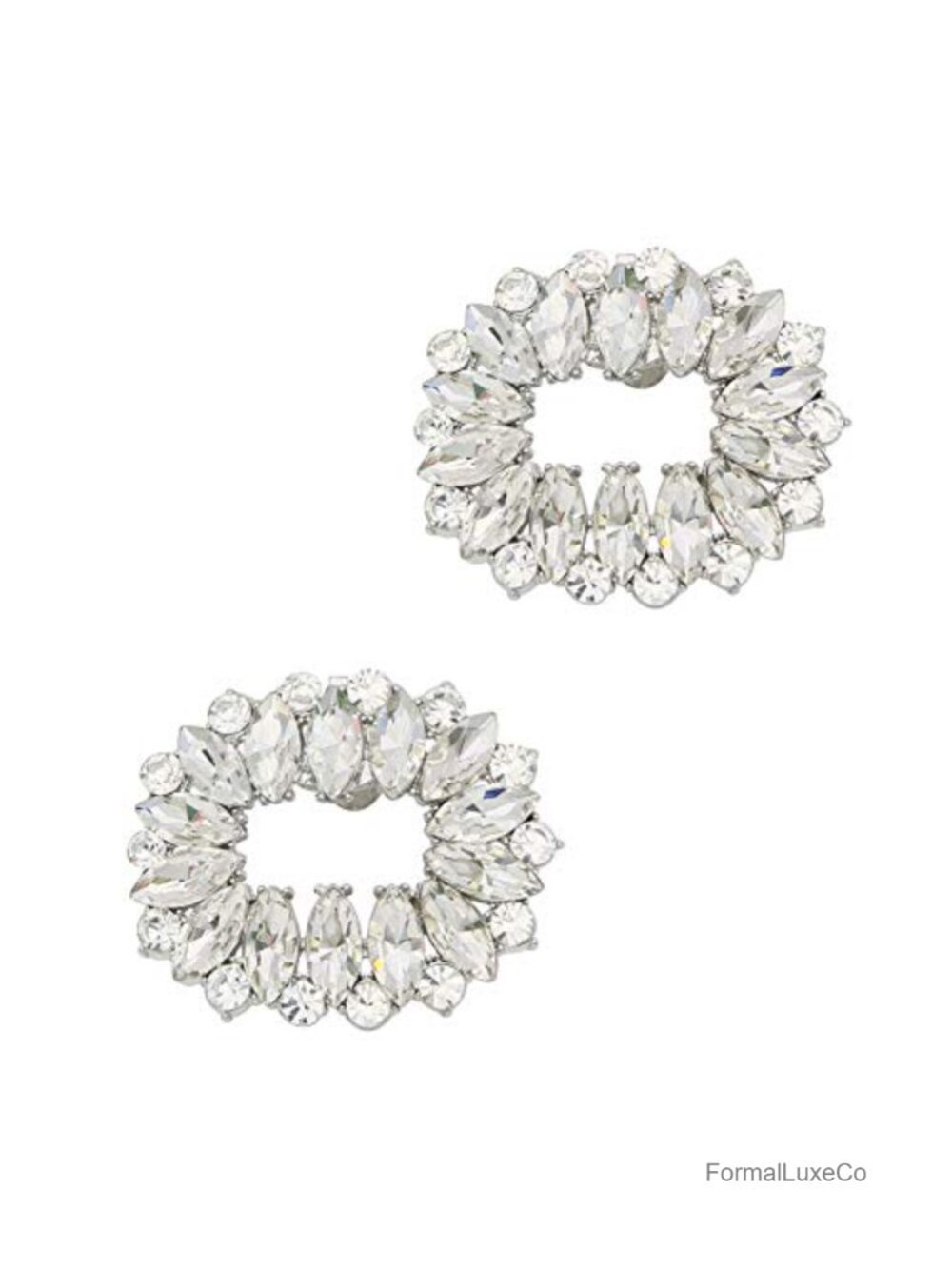 Rhinestone Shoe Clips Pair Decorative Charms for Wedding, Bags, Hats